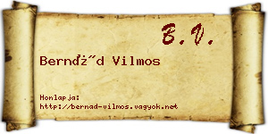 Bernád Vilmos névjegykártya